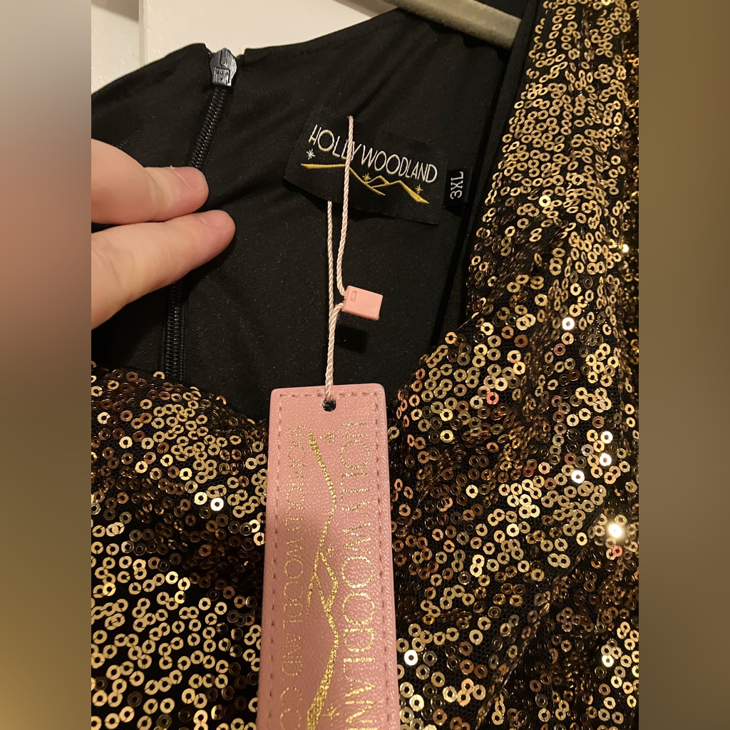 3x Glitz And Glam Dress In Gold — image 5 of 7